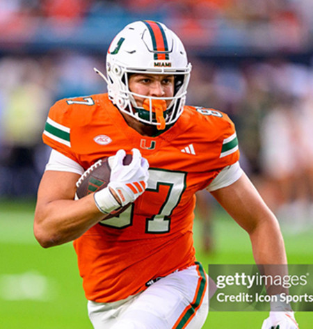 Miami Hurricanes #87 Alex Bauman 2025 Orange College Football Game Jersey