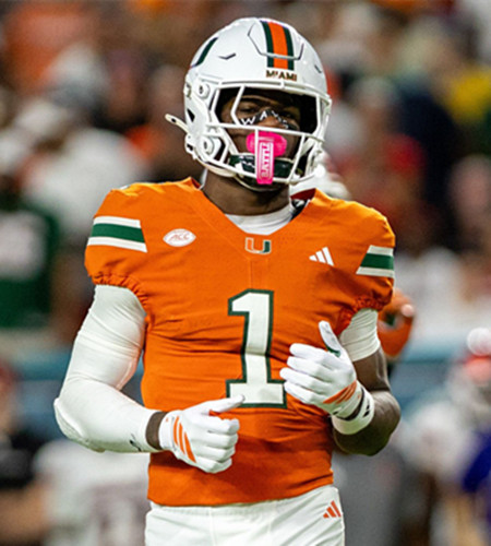 Miami Hurricanes #1 Joshisa Trader 2025 Orange College Football Game Jersey