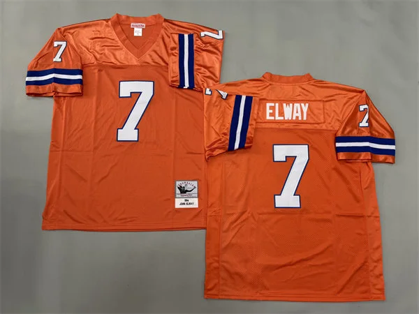 Mens Denver Broncos #7 John Elway 1994 Orange Throwback Jersey