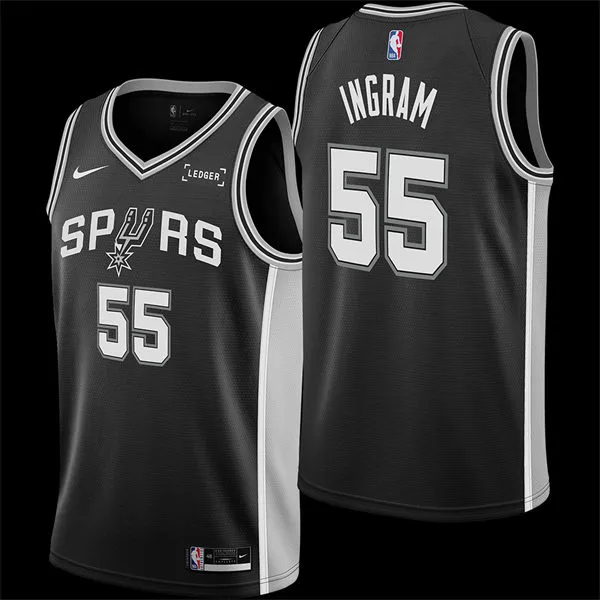 Men's San Antonio Spurs #55 Harrison Ingram Black Icon Edition Swingman Jersey
