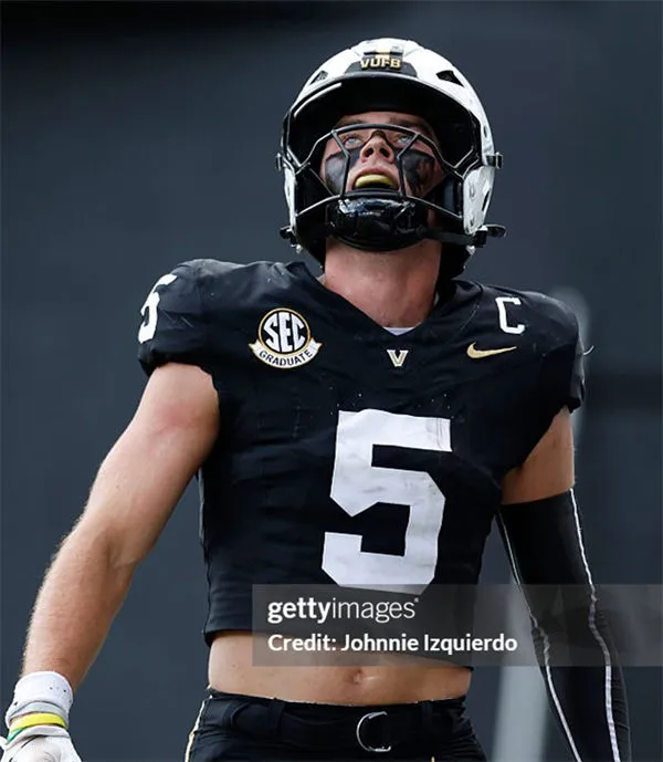 Vanderbilt Commodores #5 RICHIE HOSKINS Black White Football Jersey