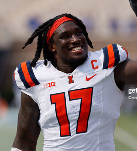 Illinois Fighting Illini #17 Gabe Jacas 2025 White Football Game Jersey