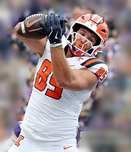 Illinois Fighting Illini #85 Tanner Arkin 2025 White Football Game Jersey