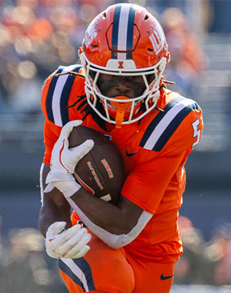 Illinois Fighting Illini #5 Ca'Lil Valentine 2025 Orange Football Game Jersey