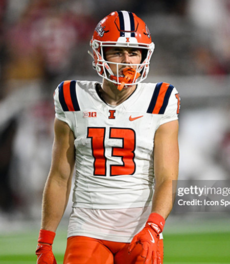 Illinois Fighting Illini #13 Hudson Clement 2025 White Football Game Jersey
