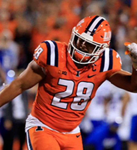 Illinois Fighting Illini #28 Dylan Rosiek 2025 Orange Football Game Jersey