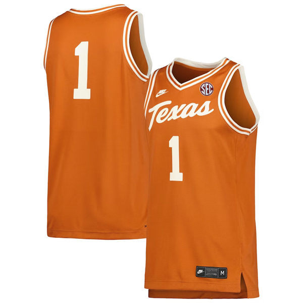 Mens Youth Texas Longhorns Custom Nike 2025 SEC Orange Team Classic Basketball Jersey