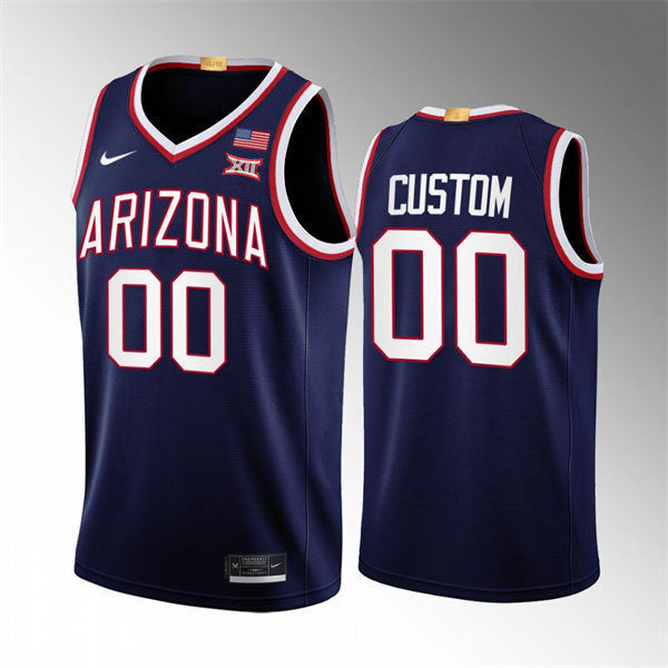 Mens Youth Arizona Wildcats Custom 2025 XII Navy Basketball Game Jersey