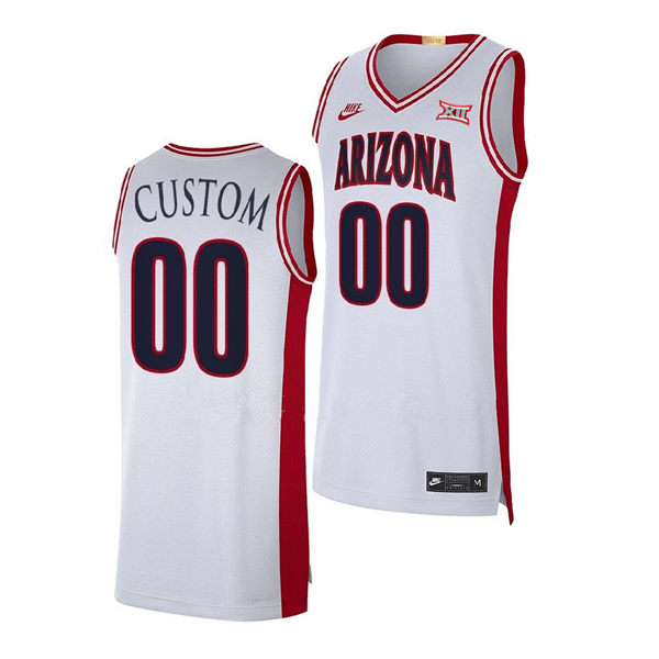 Mens Youth Arizona Wildcats Custom 2025 XII White Retro Basketball Jersey