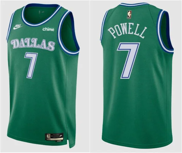 Mens Dallas Mavericks #7 Dwight Powell Nike Green Classic Edition Jersey 