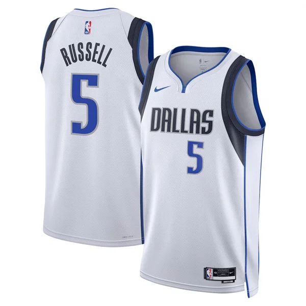 Mens Dallas Mavericks #5 D'Angelo Russell Nike White Association Edition Jersey