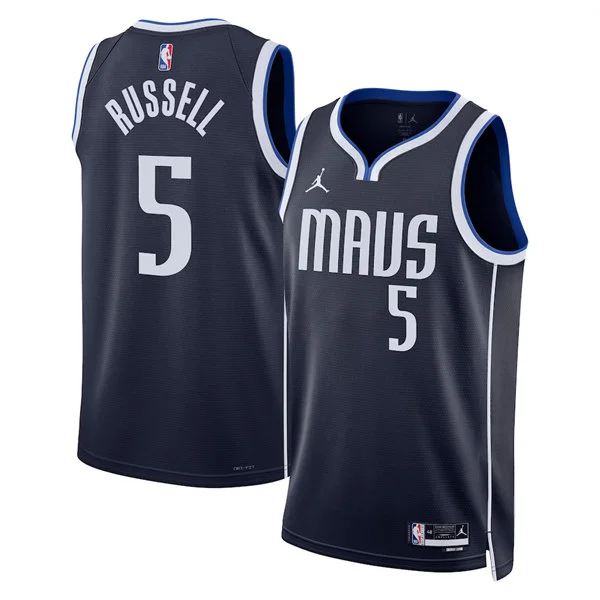 Mens Dallas Mavericks #5 D'Angelo Russell Navy Statement Edition Swingman Jersey
