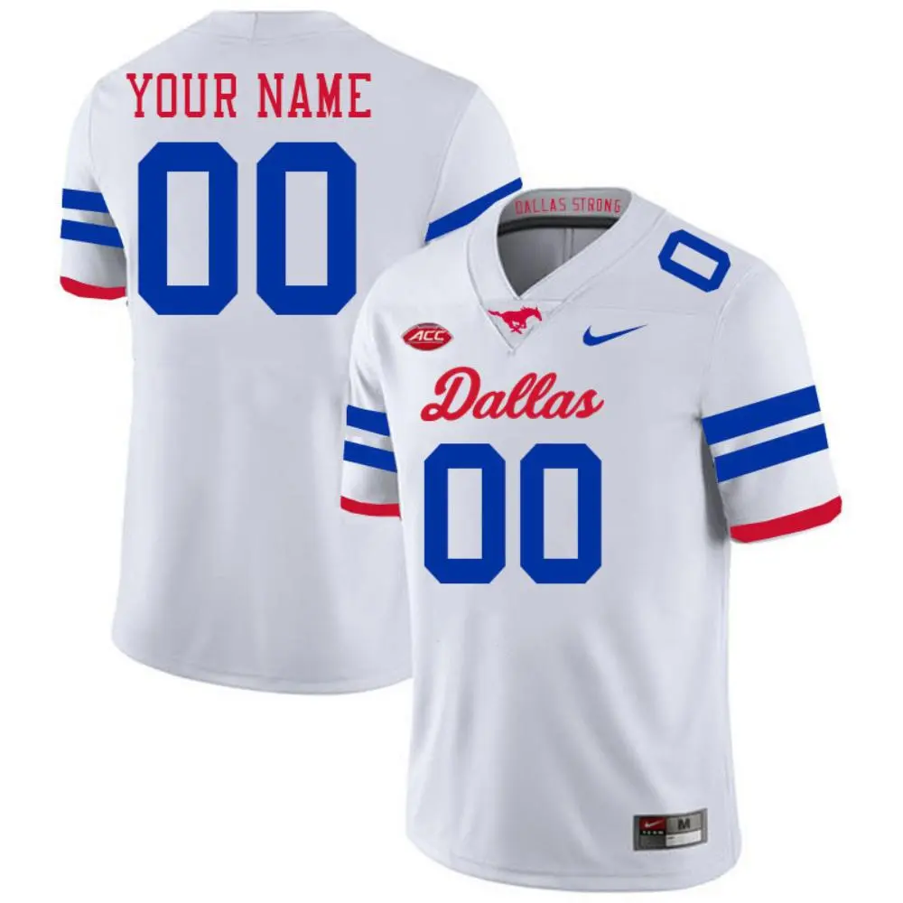 SMU Mustangs Custom White Dallas Limited Football Jersey