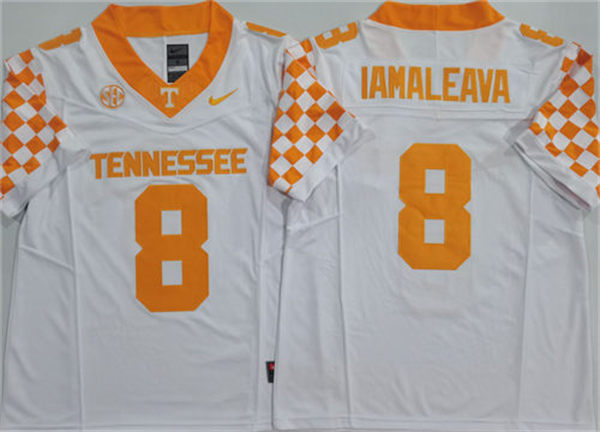 Men's Tennessee Volunteers #8 Nico Iamaleava White Limited Football Jersey