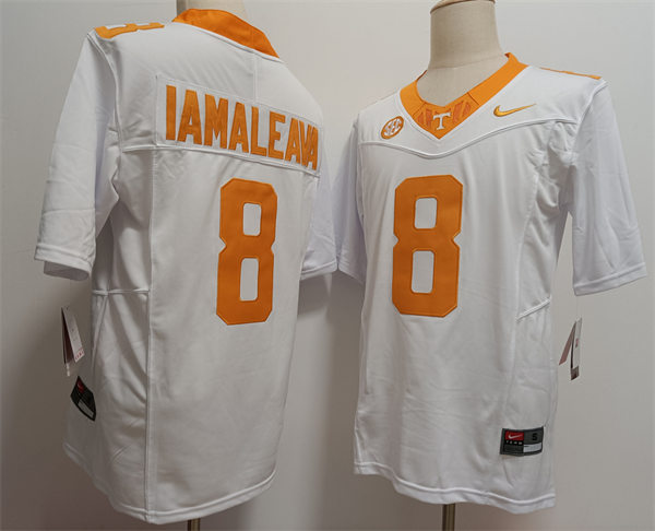 Men's Tennessee Volunteers #8 Nico Iamaleava Nike White F.U.S.E College Football Jersey