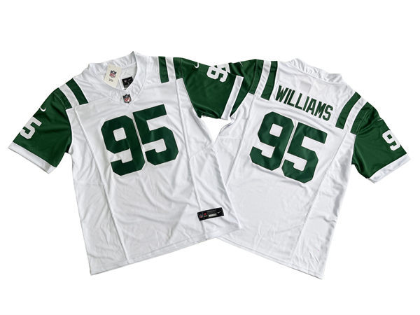 Men's New York Jets #95 Quinnen Williams White Alternate Classic Jersey