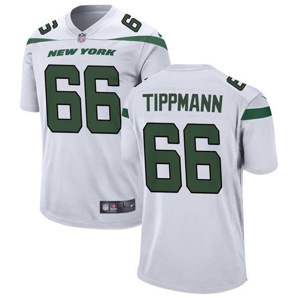 Men's New York Jets #66 Joe Tippmann Nike Home White Vapor Limited Jersey