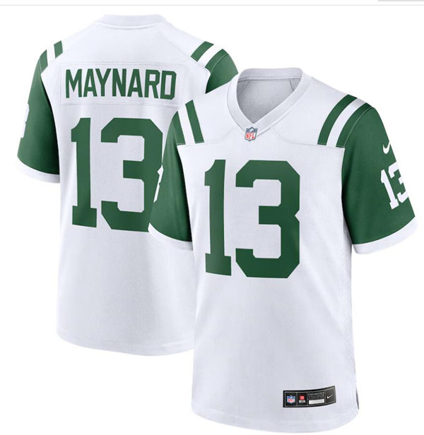 Men's New York Jets Retired Player #13 Don Maynard White Alternate Classic Jersey
