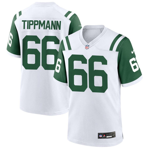 Men's New York Jets #66 Joe Tippmann White Alternate Classic Jersey