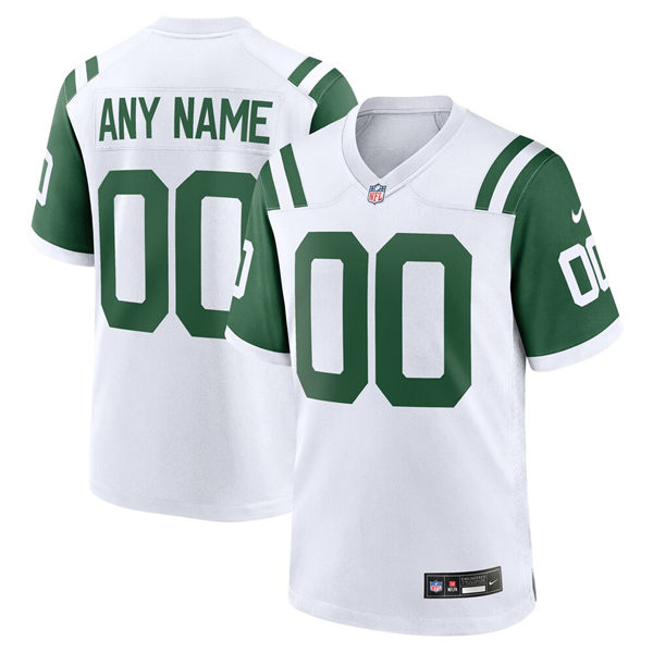 Mens Youth New York Jets Custom Nike White Alternate Classic Jersey
