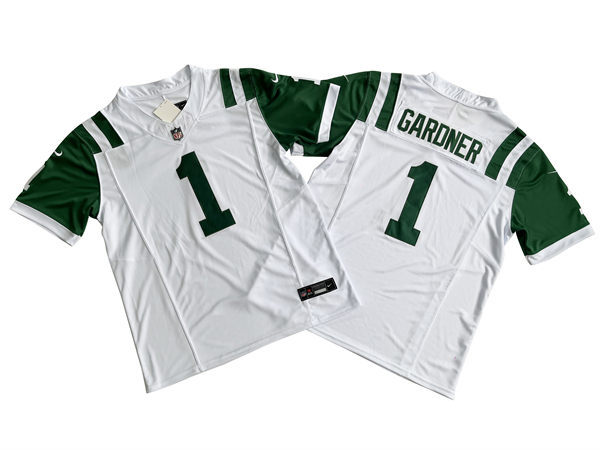 Men's New York Jets #1 Sauce Gardner White Alternate Classic Jersey