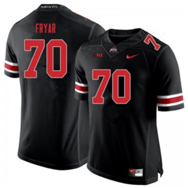 Mens Ohio State Buckeyes #70 Josh Fryar F.U.S.E. Limited Blackout College Football Game Jersey