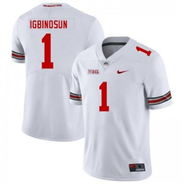 Mens Ohio State Buckeyes #1 Davison Igbinosun White F.U.S.E. Limited College Football Game Jersey