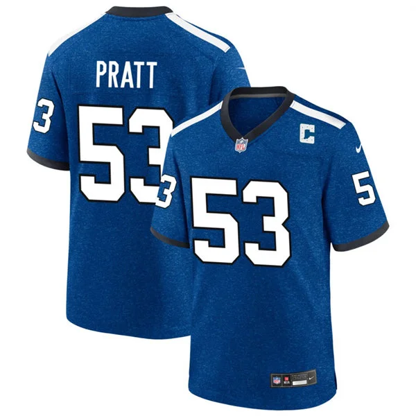 Mens Indianapolis Colts #53 Germaine Pratt Royal Indiana Nights Alternate Vapor F.U.S.E. Limited Jersey