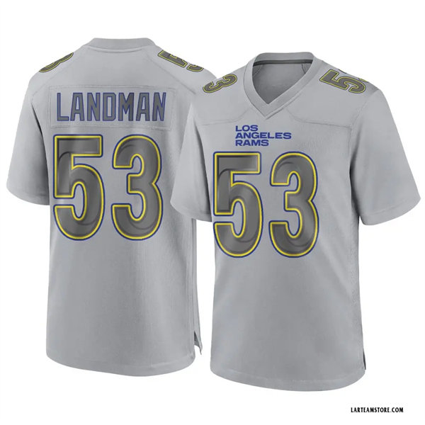 Mens Los Angeles Rams #53 Nate Landman  Nike Gray Atmosphere Fashion Game Jersey