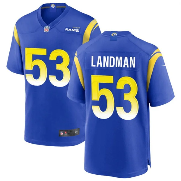 Mens Los Angeles Rams #53 Nate Landman Nike Royal Vapor Vapor F.U.S.E. Limited Jersey