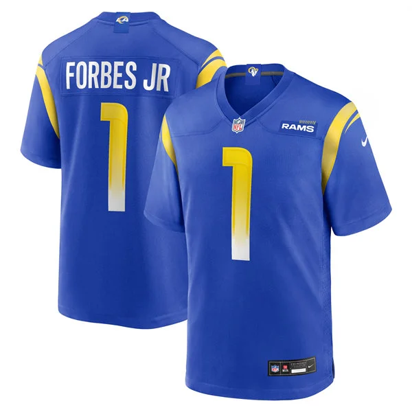 Mens Los Angeles Rams #1 Emmanuel Forbes Jr. Nike Royal Vapor Vapor F.U.S.E. Limited Jersey