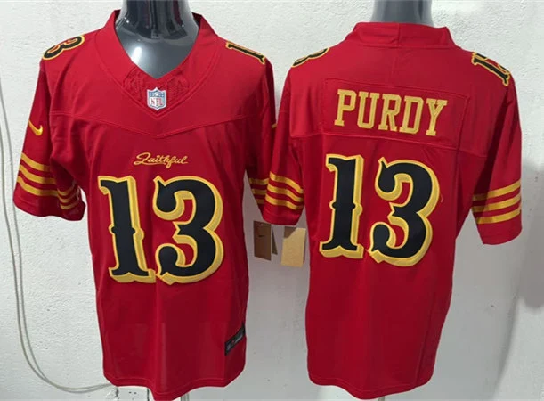 Mens San Francisco 49ers #13 Brock Purdy Rivalry Collection F.U.S.E. Limited Jersey Red