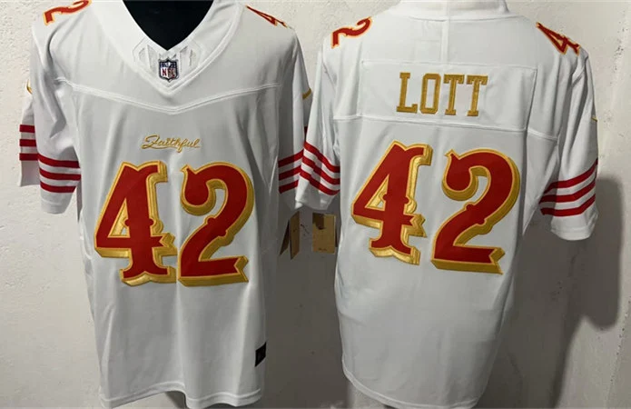 Mens San Francisco 49ers #42 Ronnie Lott Rivalry Collection F.U.S.E. Limited Jersey White
