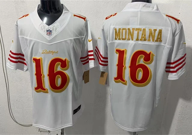 Mens San Francisco 49ers #16 Joe Montana Rivalry Collection F.U.S.E. Limited Jersey White