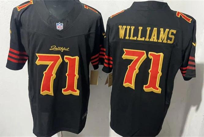 Mens San Francisco 49ers #71 Trent Williams Black Rivalry Collection F.U.S.E. Limited Jersey