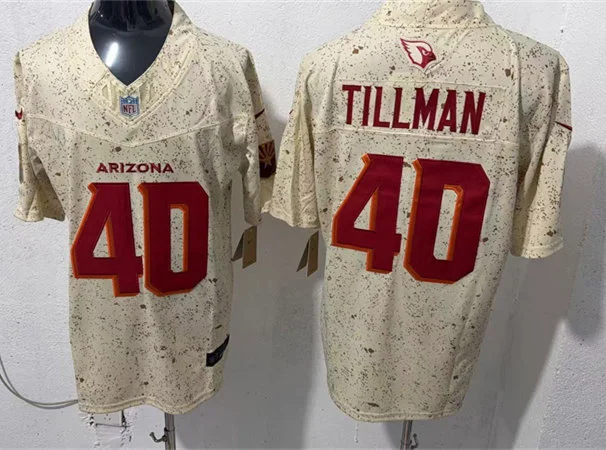 Mens Arizona Cardinals Retired Player #40 Pat Tillman Sand 2025 Rivalries Collection Vapor F.U.S.E. Limited Jersey