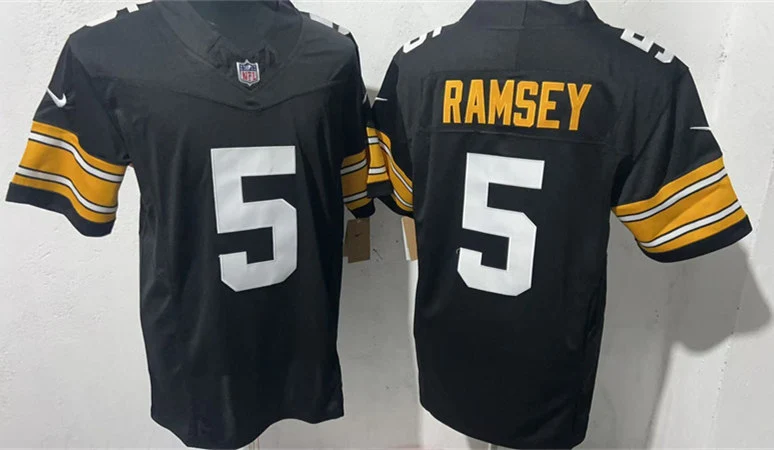Mens Pittsburgh Steelers #5 Jalen Ramsey Nike Black Big Number Alternate Vapor F.U.S.E. Limited Jersey