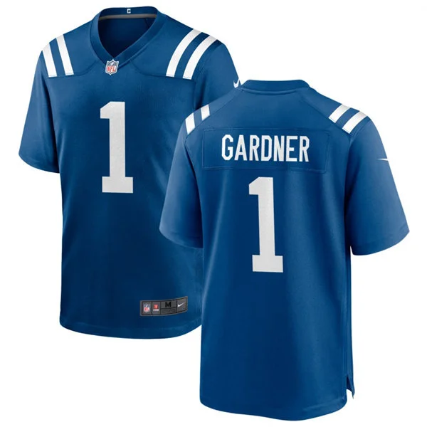 Mens Indianapolis Colts #1 Ahmad Sauce Gardner Nike Royal F.U.S.E.Vapor Limited Player Jersey