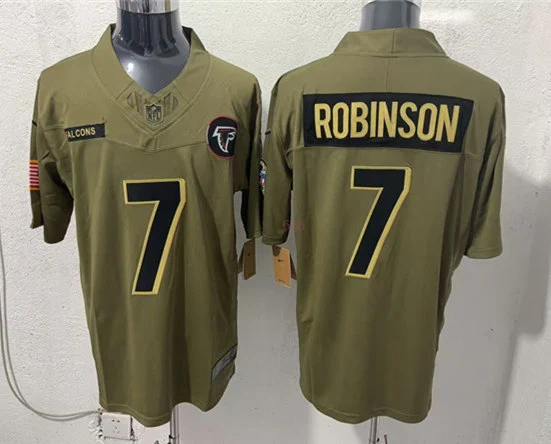 Men's Atlanta Falcons #7 Bijan Robinson Nike 2025 Salute to Service Limited Jersey - Olive
