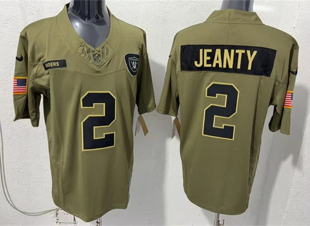 Men's Las Vegas Raiders #2 Ashton Jeanty Nike 2025 Salute to Service Limited Jersey - Olive
