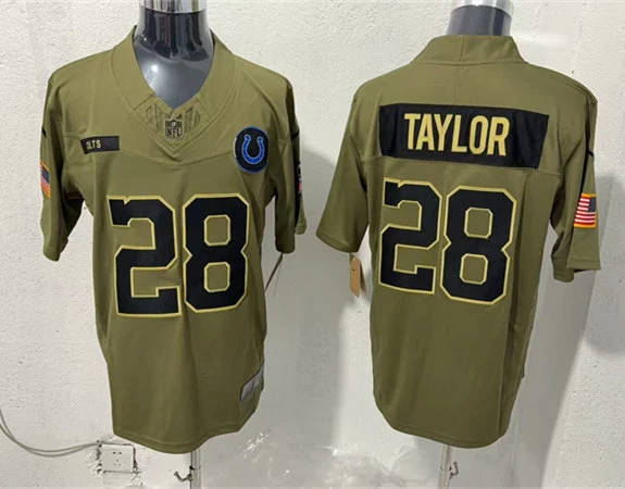 Mens Indianapolis Colts #28 Jonathan Taylor Nike 2025 Salute to Service Limited Jersey - Olive