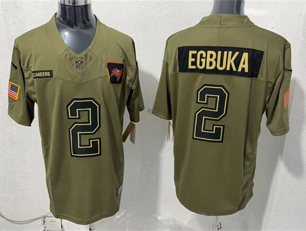 Mens Tampa Bay Buccaneers #2 Emeka Egbuka Nike 2025 Salute to Service Limited Jersey - Olive