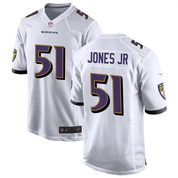 Men's Baltimore Ravens #51 Emery Jones Jr. Nike White Vapor Vapor F.U.S.E Limited Jersey