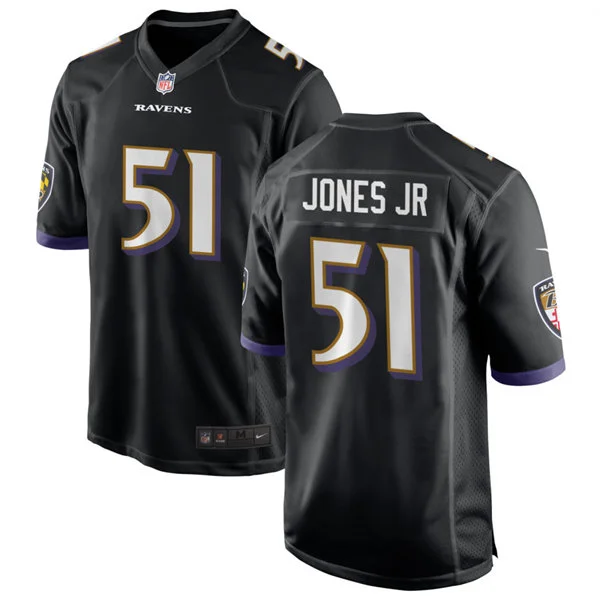 Men's Baltimore Ravens #51 Emery Jones Jr. Nike Black Alternate Vapor F.U.S.E Limited Jersey
