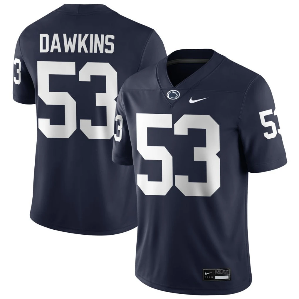Penn State Nittany Lions #53 Nick Dawkins Nike Navy with Name 2025 F.U.S.E. Limited College Football Jersey