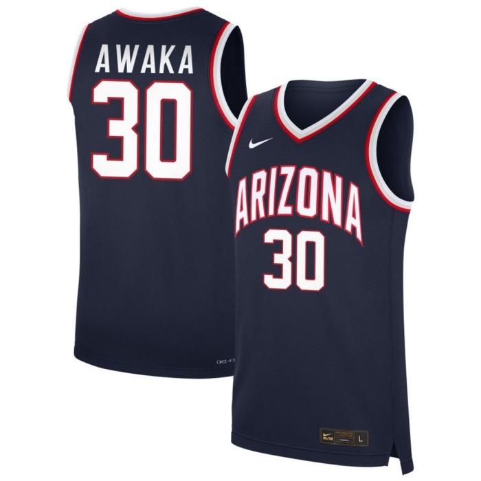 Arizona Wildcats #30 Tobe Awaka Navy College Basketball Game Jersey