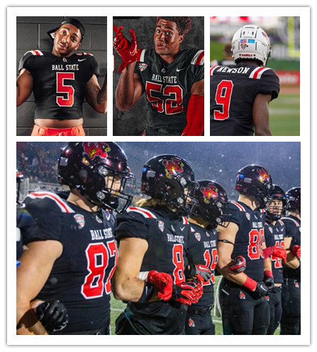 Mens Ball State Cardinals Custom Nike 2024 Black College Football Jersey