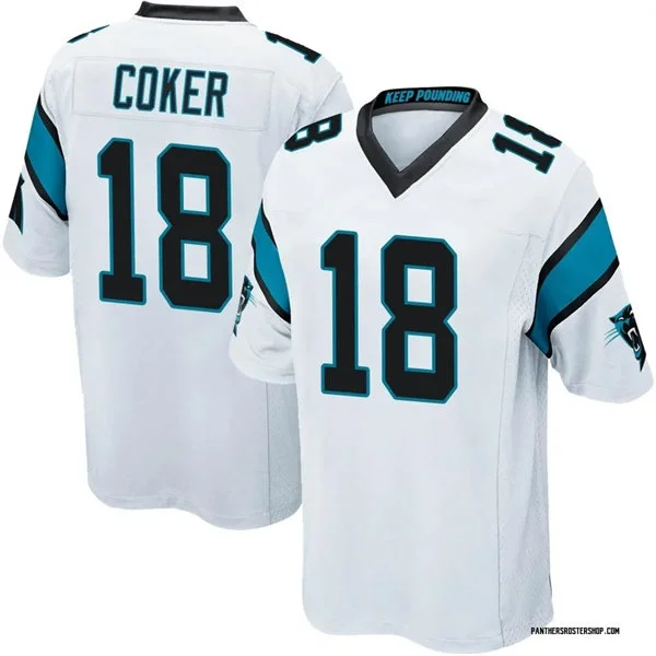 Mens Carolina Panthers #18 Jalen Coker Nike White Vapor F.U.S.E. Limited Jersey