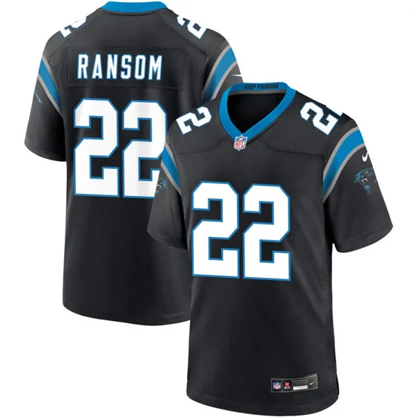 Mens Carolina Panthers #22 Lathan Ransom Nike Black Vapor F.U.S.E. Limited Jersey
