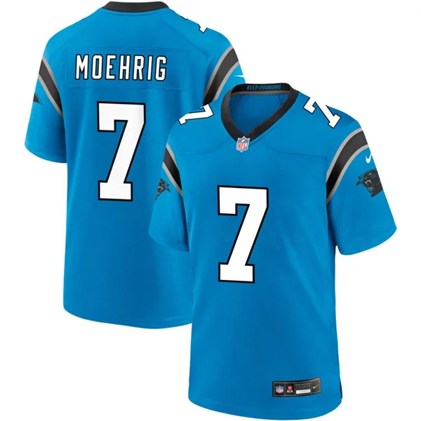 Mens Carolina Panthers #7 Tre'von Moehrig Nike Blue Alternate Vapor F.U.S.E. Limited Jersey